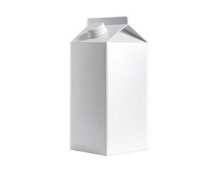 Blank Milk Carton on White Background
