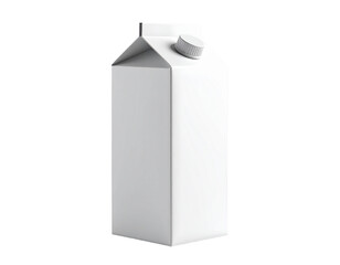 Blank Milk Carton on White Background