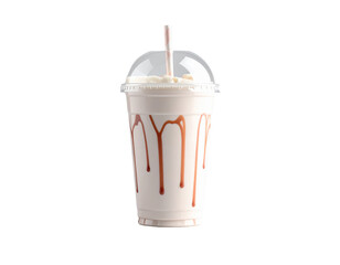 Refreshing Milkshake in Clear Plastic Cup