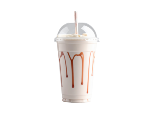 Refreshing Milkshake in Clear Plastic Cup