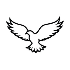 Majestic black eagle spreading wings wide for banner advertisement