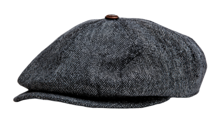 Dark gray newsboy cap, slightly angled