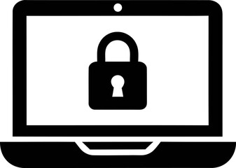 Computer screen with padlock icon for security