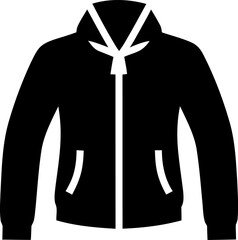Simple icon of a zippered jacket for casual wear © Shawon's Creation