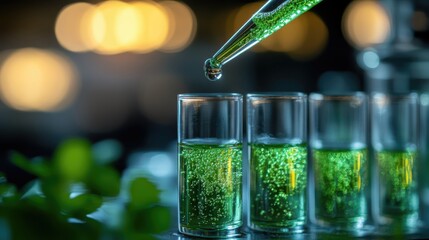 Bustling Green Science Laboratory Dropper