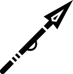 Tribal spear weapon simple line art icon