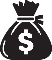 Money Bag Icon Vector silhouette