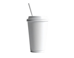 Plain Takeaway Cup with Straw on Minimal Surface