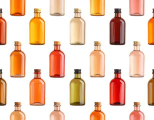 Colorful Bottles of Tea in Seamless Arrangement