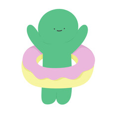 green dino with a donut. donut. sweet. dessert. delicious. yummy. food. eat. pink. yellow. sweet donut. dinosaur.