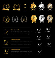 ランキングに使える高級感あるゴールドバッジセット