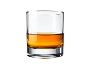 Clear Crystal Glass with Whiskey Drink