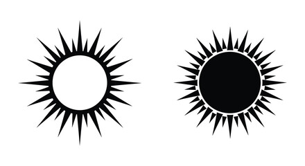 two oval shapes surrounded by sharp spikes contrasted black white