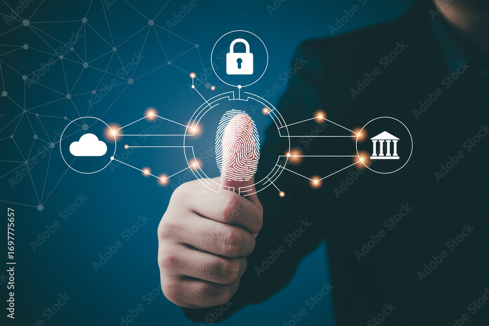 Poster understanding biometric authentication fingerprint security and digital identity access control