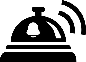 Hotel service bell icon ringing for attention and help