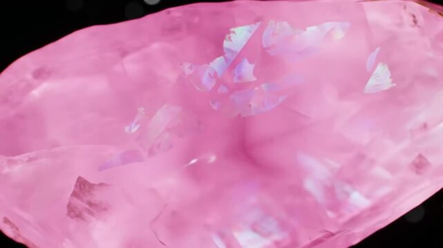 Close-Up of a Pink Mineral Specimen for Scientific Study.