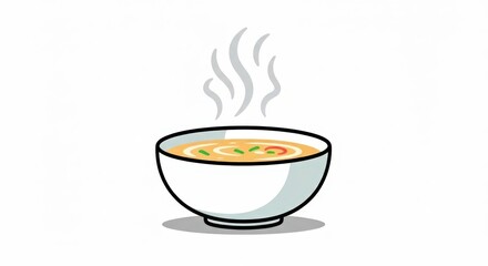 Steaming Bowl of Soup Illustration