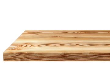 Light-brown wooden tabletop, edge view