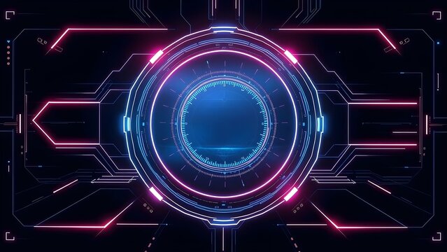 Candid Futuristic HUD Elements Elegant Sci-Fi Interface Background Authentic