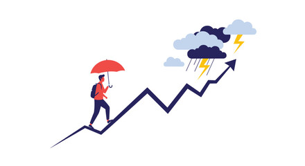 Fototapeta premium Navigating stormy economic conditions securing financial growth despite market volatility