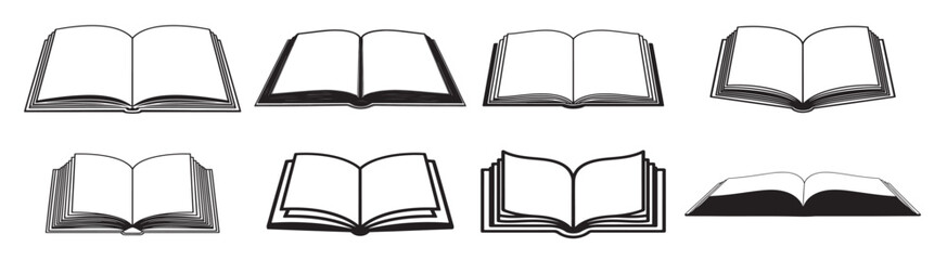 books silhouette white background vector illustration