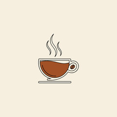 A cup of coffee logo icon flat vector design. 