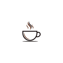 A cup of coffee logo icon flat vector design.
