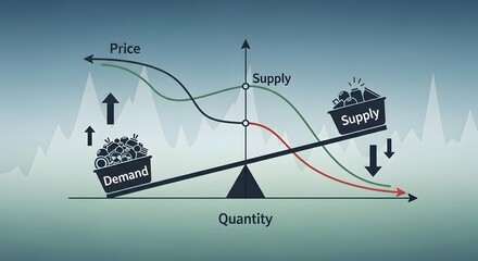 Supply and demand graph illustration