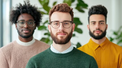 Diverse team of professionals collaborating on a sustainable manufacturing initiative in a modern office environment  They are discussing ideas planning strategies