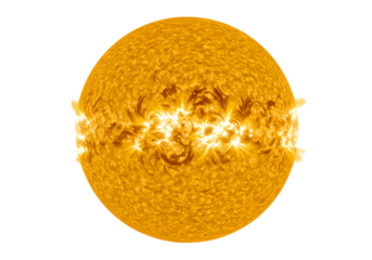 Solar Flare Intense Energy Burst from the Sun isolated on transparent background