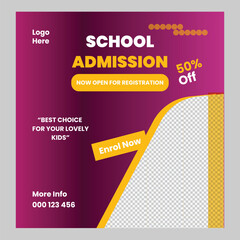 School Admission social media post