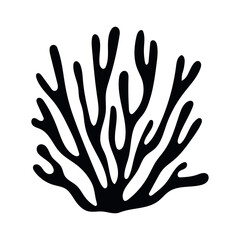 Black Coral Isolated Vector Illustration of Marine Life. Ideal for design projects and educational materials.