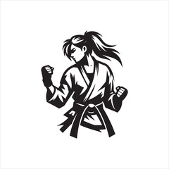 Powerful Female Karateka in Dynamic Striking Pose 1.