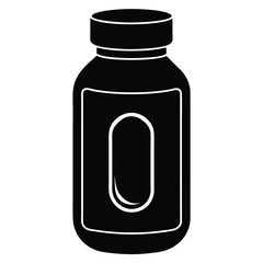smart pill bottle vector icon