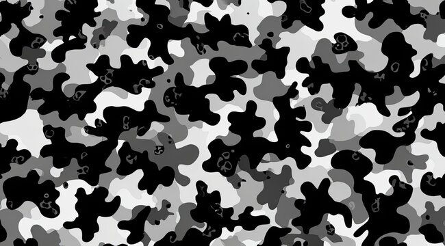 Abstract grayscale camouflage pattern (3)