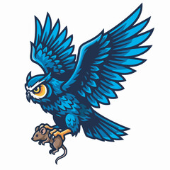 Fototapeta premium Owl mascot vector illustration, bold and colorful design suitable for logo or emblem