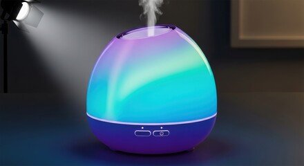 Modern egg shaped essential oil diffuser with colorful led lights
