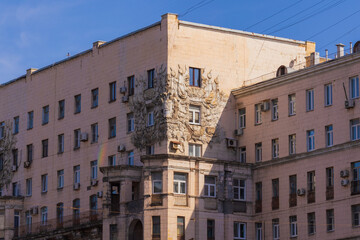 High-rise buildings and skyscrapers on a sunny summer day.