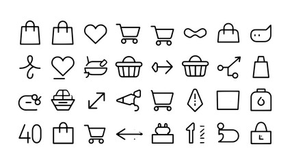 Fototapeta premium Shopping Cart and Bag Icons