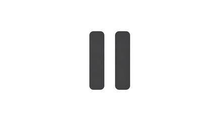 Isolated pause symbol with two vertical bars on a white background in a simple graphic design style ai generated