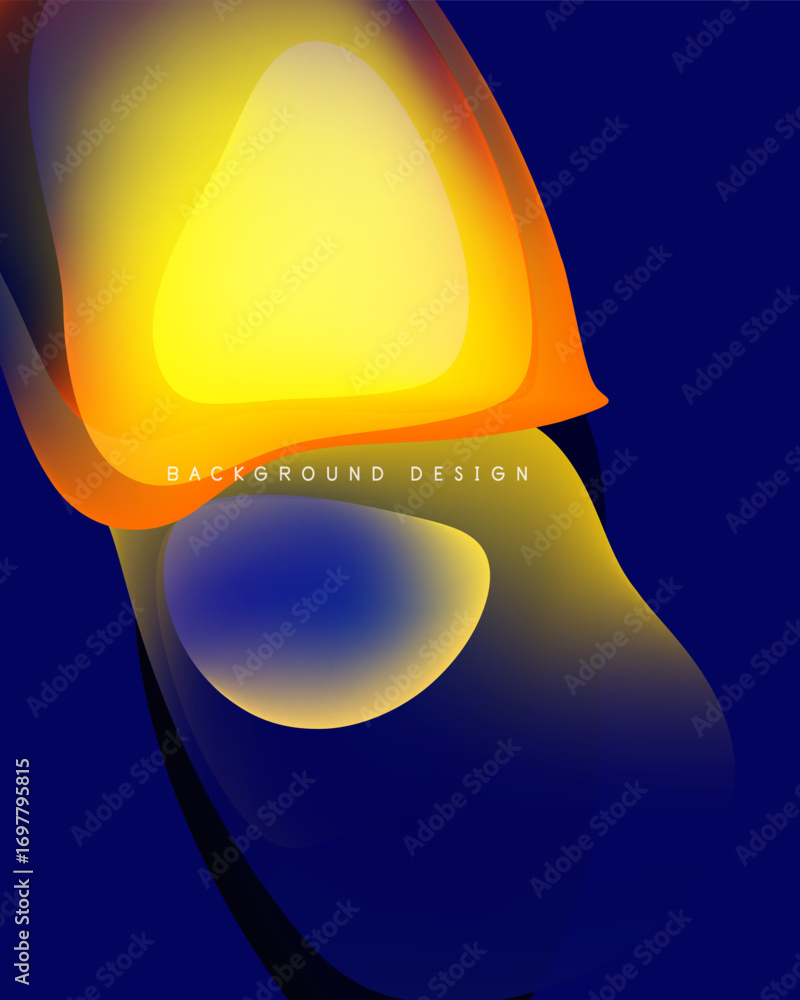 Poster abstract shapes, vibrant colors, smooth gradients. modern design, dynamic composition, visual textur