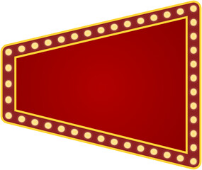 Retro marquee sign board with light bulbs