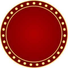 Red circle frame marquee sign with light bulbs