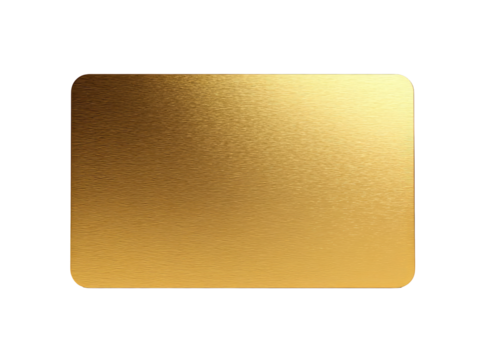 Gold rectangular plate, subtly textured, with a beveled edge