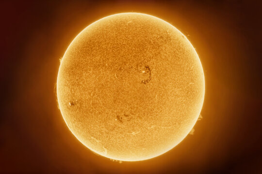 The Sun in astrophotography showing solar surface and bright energy