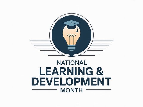 National learning and development month logo isolated on white background