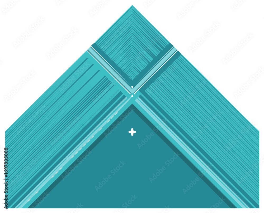 Poster modern abstract blue green geometric triangle with linear pattern and clean details