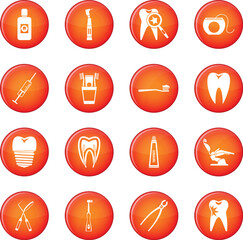 Dental care icons vector set
