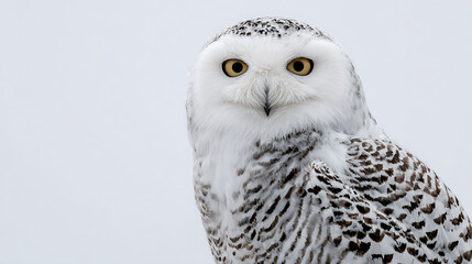 Obraz premium snowy owl portrait with white background