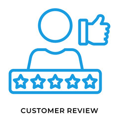 Obraz premium Customer Review Speech Bubble Blue Line Icon